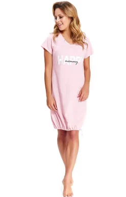 Damskie Doctor Nap Bielizna Ciążowa|Ciążowa Bielizna Nocna - TCB.9504 Happy Mommy koszula dla kobiet w ciąży i do karmienia