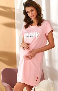 Damskie Doctor Nap Bielizna Ciążowa|Ciążowa Bielizna Nocna - TCB.9504 Happy Mommy koszula dla kobiet w ciąży i do karmienia