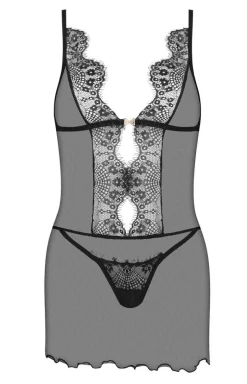 Tiulowa koszulka z koronką Davina chemise