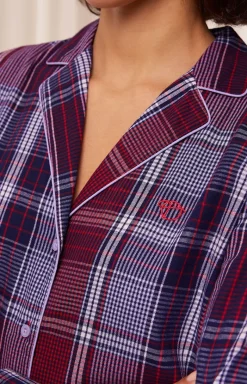 Damskie Triumph Koszule Nocne Damskie|Koszula Nocna Z Długim Rękawem - koszula nocna Boyfriend NDW X Checks 10216520-M006