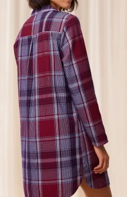 Damskie Triumph Koszule Nocne Damskie|Koszula Nocna Z Długim Rękawem - koszula nocna Boyfriend NDW X Checks 10216520-M006