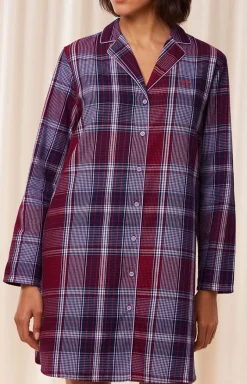 Damskie Triumph Koszule Nocne Damskie|Koszula Nocna Z Długim Rękawem - koszula nocna Boyfriend NDW X Checks 10216520-M006