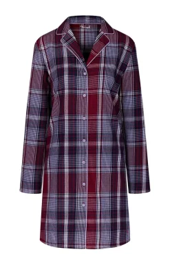 Damskie Triumph Koszule Nocne Damskie|Koszula Nocna Z Długim Rękawem - koszula nocna Boyfriend NDW X Checks 10216520-M006