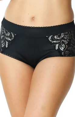 Damskie Mewa Figi, Stringi, Panty|Figi Damskie - Wygodne figi damskie z wysokim stanem czarne Jola