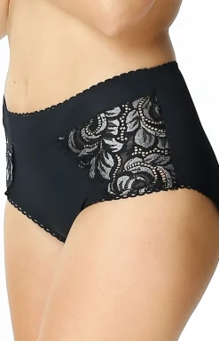 Damskie Mewa Figi, Stringi, Panty|Figi Damskie - Wygodne figi damskie z wysokim stanem czarne Jola