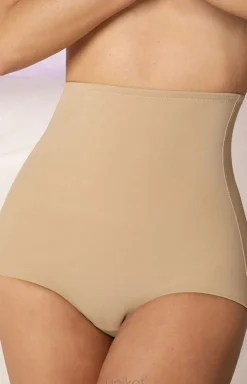 Wysokie figi modelujące w kolorze beżowym Luiza