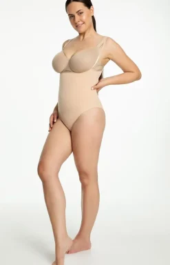 Julimex Body|Bielizna Wyszczuplająca - Wyzczupające body pod biut beżowe 419 eae