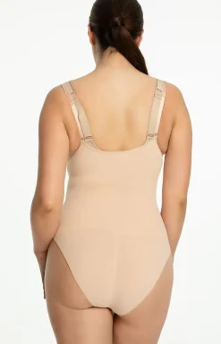Julimex Body|Bielizna Wyszczuplająca - Wyzczupające body pod biut beżowe 419 eae