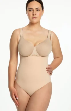 Julimex Body|Bielizna Wyszczuplająca - Wyzczupające body pod biut beżowe 419 eae