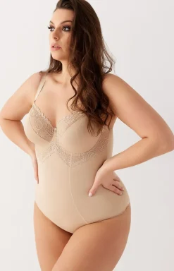 Wyszczuplające cieliste body damskie z miseczkami K356 Gala