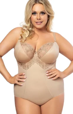 Wyszczuplające cieliste body damskie z miseczkami K356 Gala