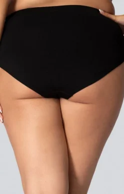 Damskie Mona Queen Size Bielizna Wyszczuplająca|Figi Modelujące - Wyszczuplające majtki ze średnim stanem czarne Smoothwear