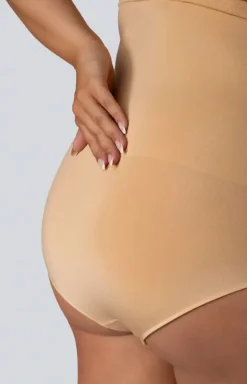 Wyszczuplające majtki z wysokim stanem jasnobeżowe Smoothwear