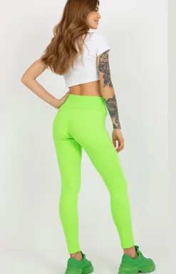 Zielone legginsy prążkowane EM-LG-725.11