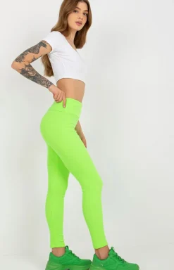 Zielone legginsy prążkowane EM-LG-725.11