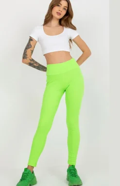 Zielone legginsy prążkowane EM-LG-725.11