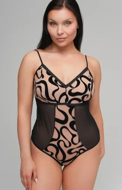 Ava Body|Body - Zyłowe body dakie czarne 023