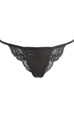Zmysłowe czarne stringi damskie V-10688